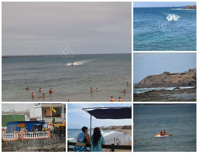 Moto acuática de Proactiva trayendo a un afectado hasta la playa de Salinetas/TA.